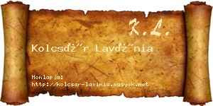 Kolcsár Lavínia névjegykártya